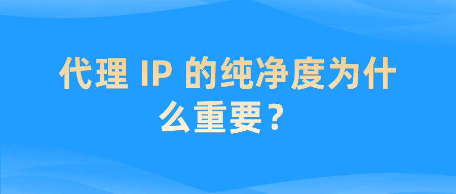 代理IP的纯净度为什么重要？