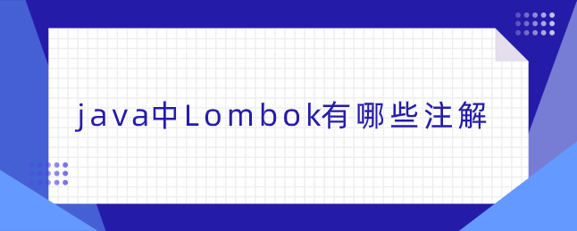 java中Lombok有哪些注解