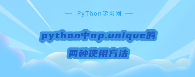 python中np.unique的两种使用方法