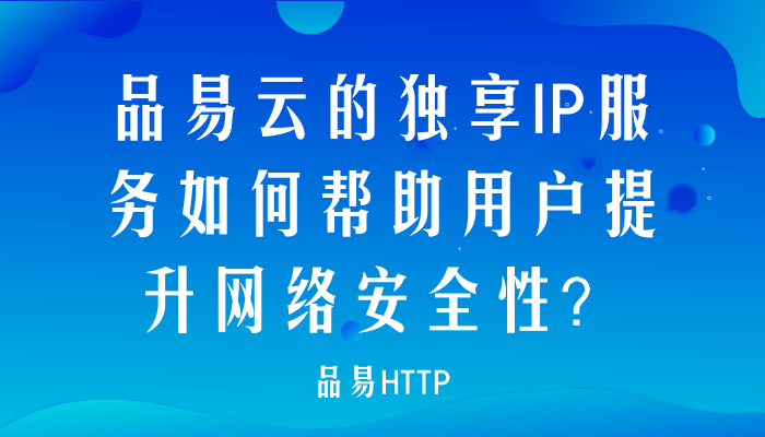 品易HTTP的独享IP服务如何帮助用户提升网络安全性？