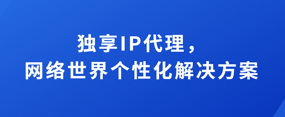 独享IP代理，网络世界个性化解决方案（好用的代理ip）