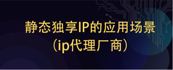 静态独享IP的应用场景（ip代理厂商）
