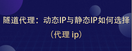 隧道代理：动态IP与静态IP如何选择（代理 ip）