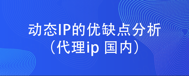 动态IP的优缺点分析（代理ip 国内）