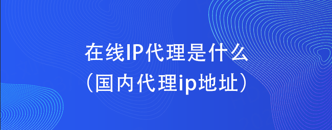 在线IP代理是什么（国内代理ip地址）