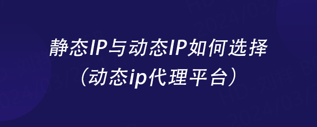 静态IP与动态IP如何选择（动态ip代理平台）