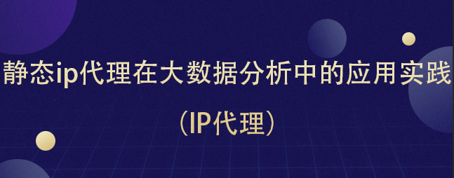静态ip代理在大数据分析中的应用实践（IP代理）